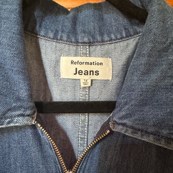 Size 12 Denim Reformation Jumpsuit - Picture 2 of 3